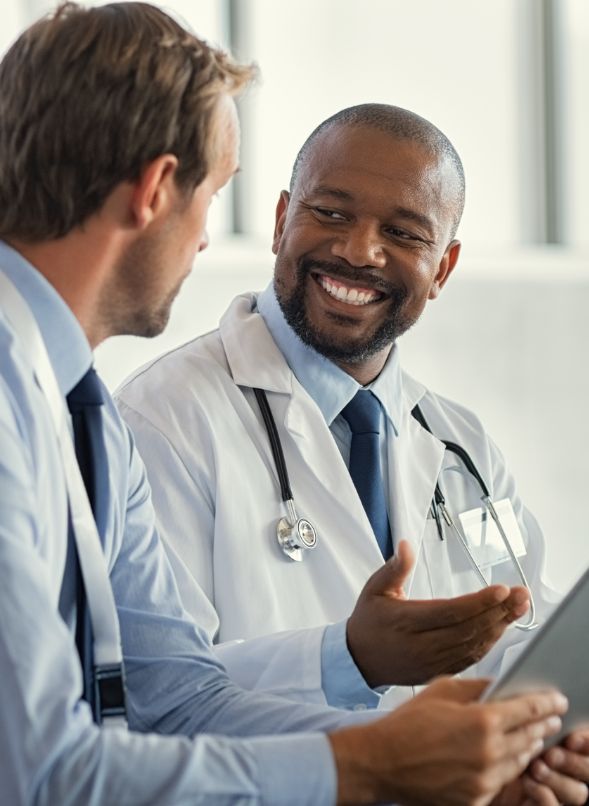 Doctor talking with patient